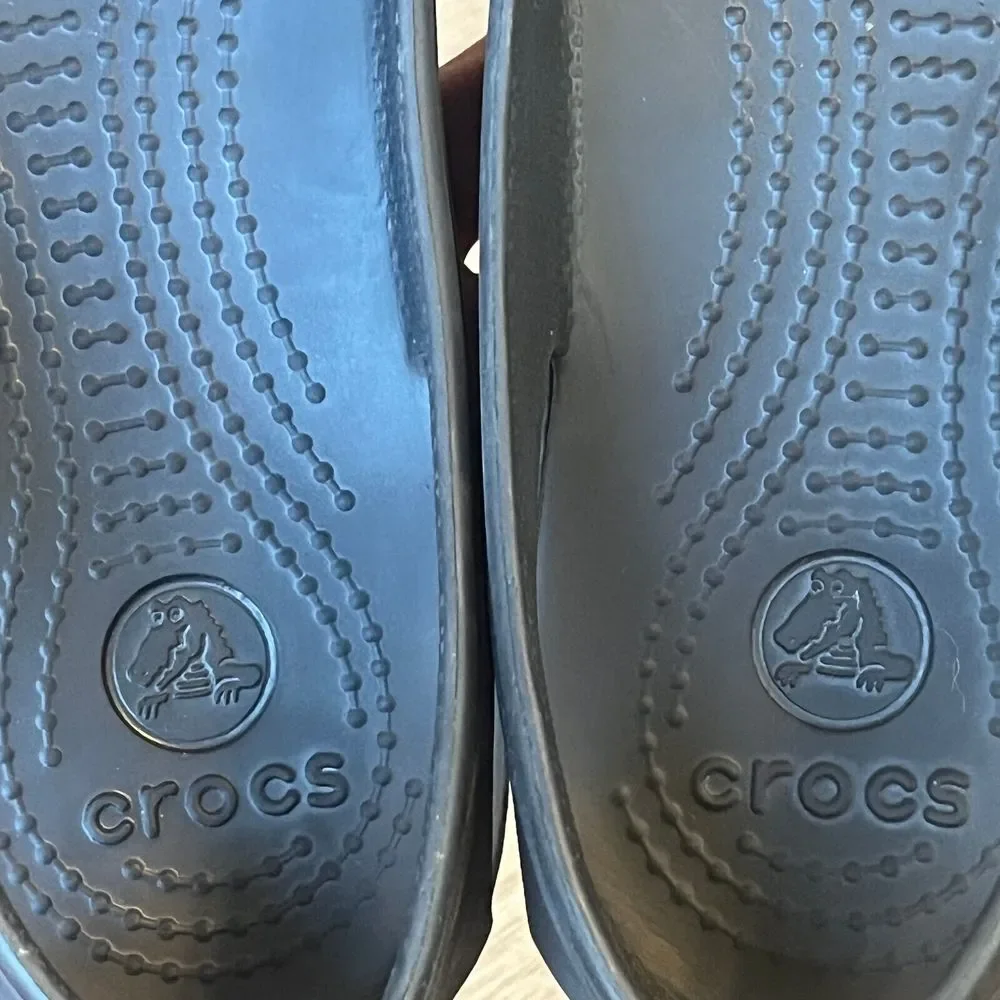 Crocs Kadee Women Black Croslite Foam Slip‎ On Ballet Flats Shoes Size 7 W7